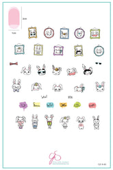 Hipster Bunnies (CjSH-65)  - Clear Jelly Stamping Plate